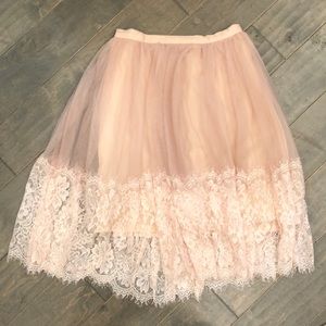Pink tule and lace skirt